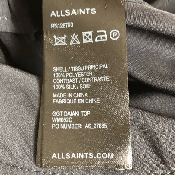 ALLSAINTS Sleeveless Women's Top Silk Japanese Cloth Size 2 - Picture 7 of 11